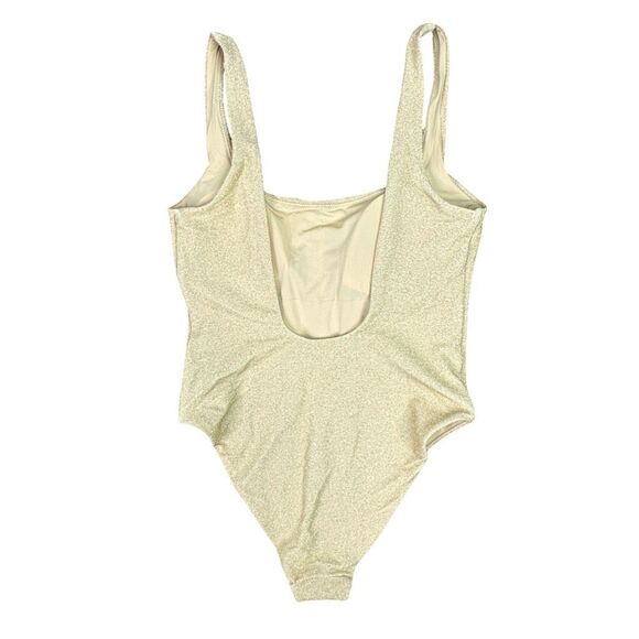 aerie Real Good UPF 50 One Piece Cheekiest Swimsuit - Size Medium - Gold - Picture 3 of 5